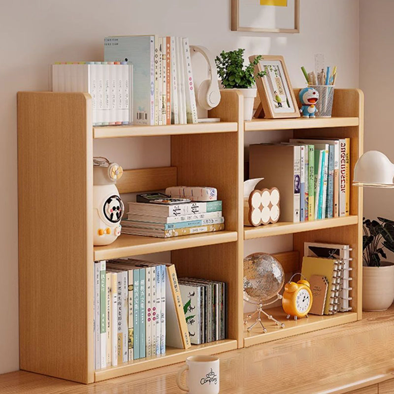 Contemporary Scandinavian Rectangular Veneered Plywood Desktop Storage Shelf 3-Tier For Study & Bedroom