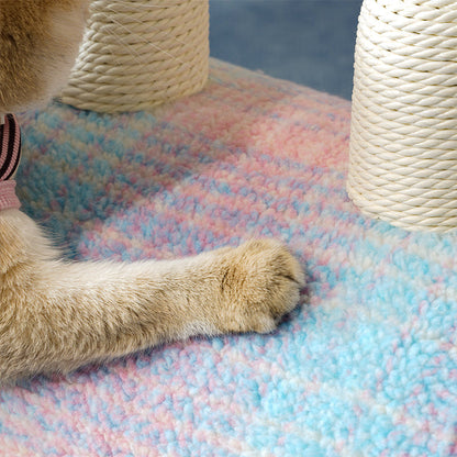 Contemporary Creative Round Particleboard Velvet Fabric Paper Rope Paper Tube Cat Bed For Bedroom