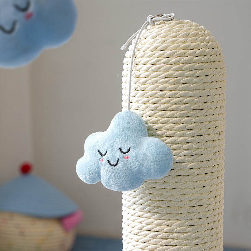 Contemporary Creative Round Particleboard Velvet Fabric Paper Rope Paper Tube Cat Bed For Bedroom