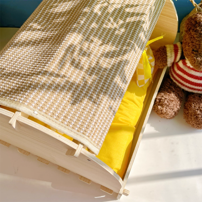 Contemporary Creative Rectangular Multi-Layer Solid Wood Panel Velvet Fabric Oxford Fabric Sisal Cat Scratcher Cat Bed For Bedroom