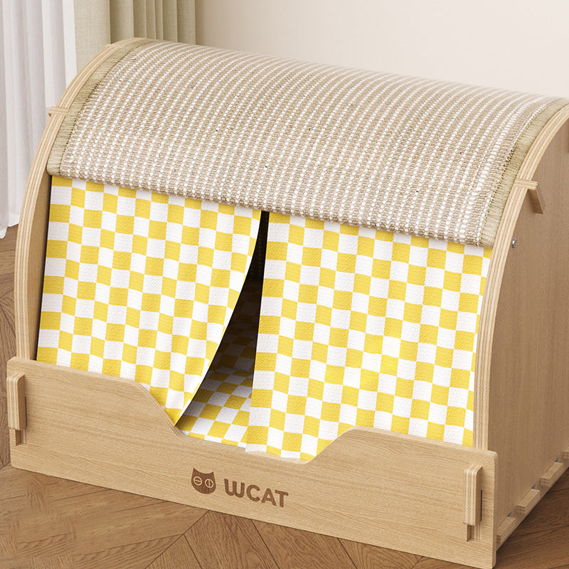 Contemporary Creative Rectangular Multi-Layer Solid Wood Panel Velvet Fabric Oxford Fabric Sisal Cat Scratcher Cat Bed For Bedroom