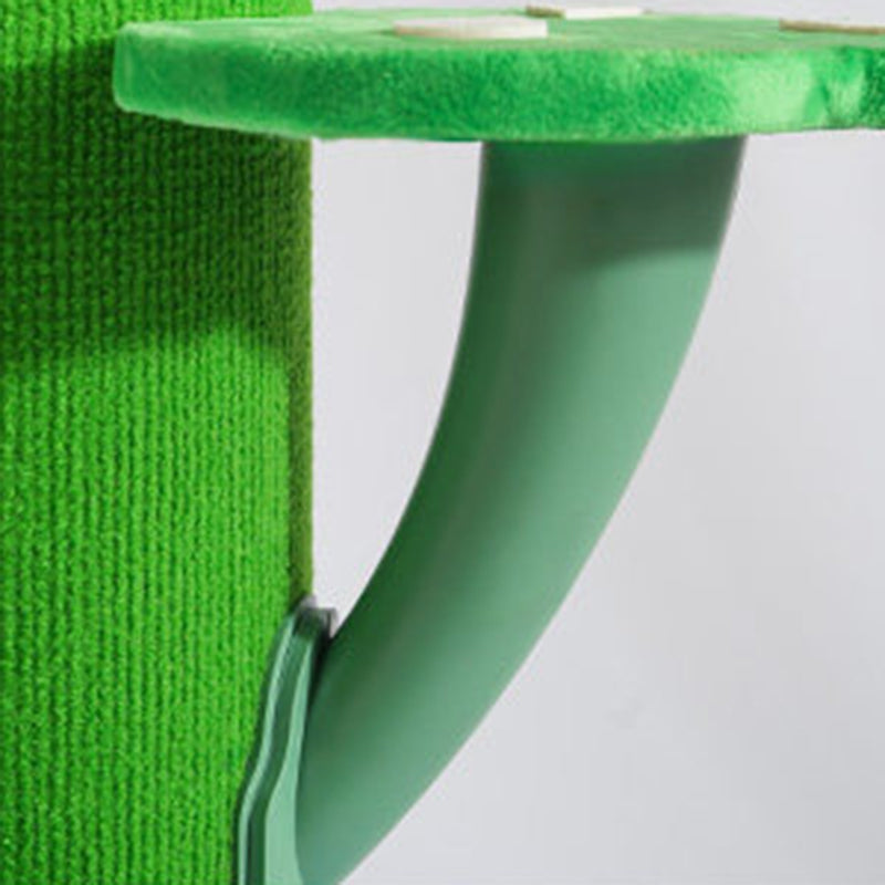 Contemporary Creative Round Medium-Density Fiberboard Velvet Fabric PVC Cactus-Shaped Cat Tree 3-Tier For Living Room
