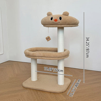 Contemporary Creative Rectangular Medium-Density Fiberboard Velvet Fabric Paper Rope Paper Tube Cat Tree For Living Room