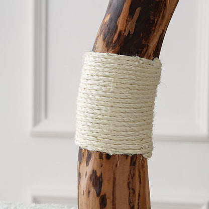 Contemporary Creative Round Particleboard Natural Fruitwood Velvet Fabric Sisal Cat Tree For Living Room