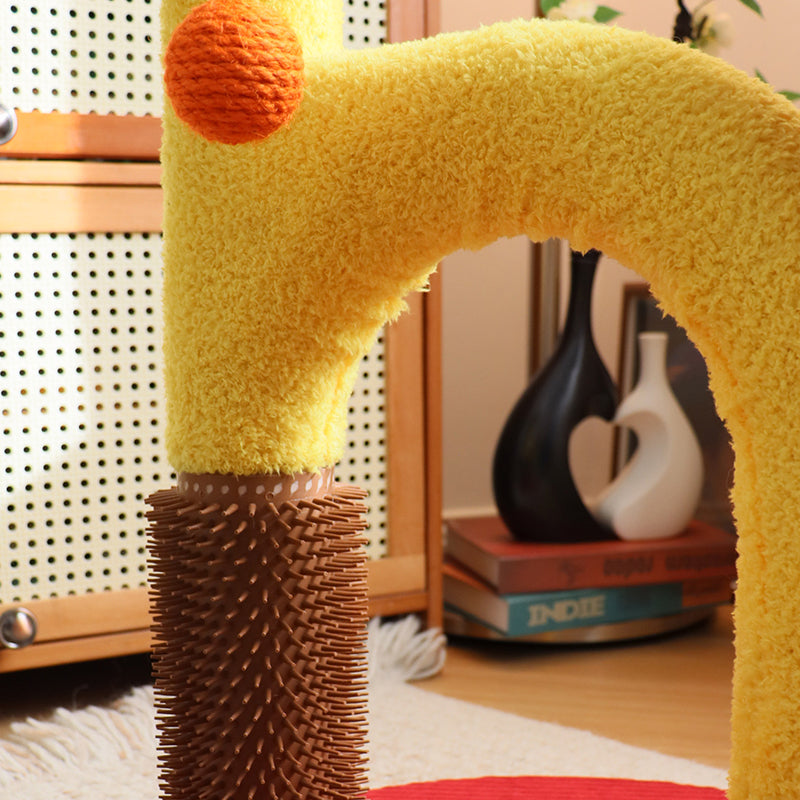 Contemporary Creative Round Medium-Density Fiberboard Plastic Velvet Fabric Sisal Cat Tree For Living Room