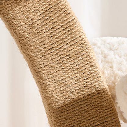 Contemporary Creative Round Multi-layer Solid Wood Panel Medium-Density Fiberboard Velvet Fabric Jute Cat Tree For Living Room