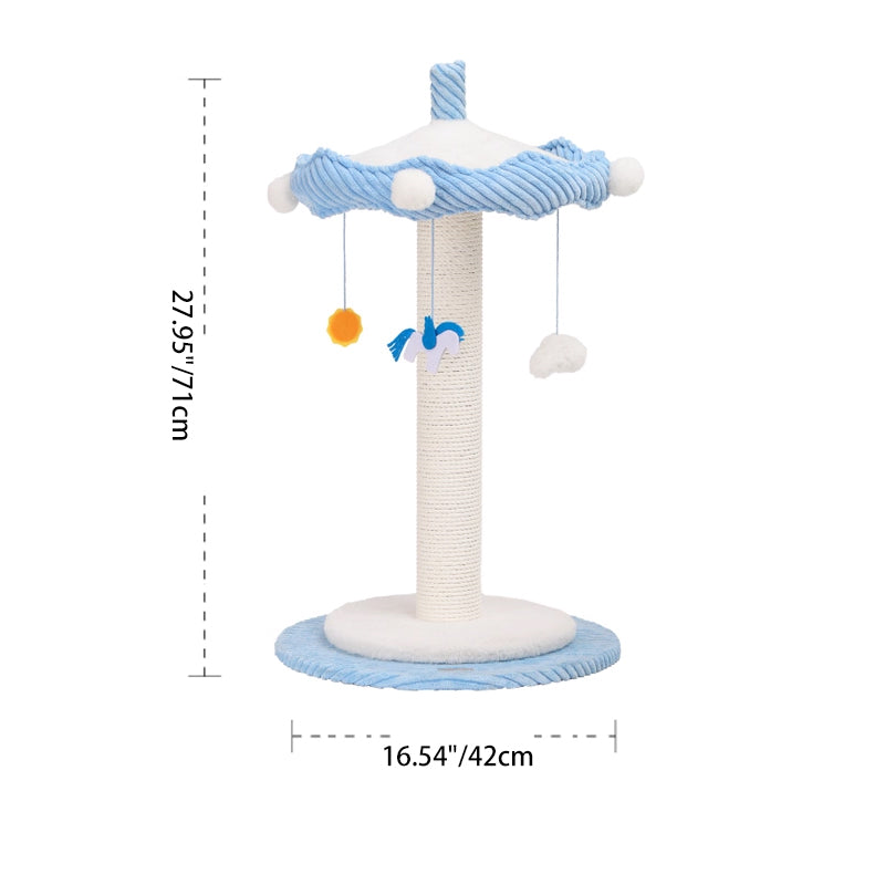 Contemporary Creative Round Medium-Density Fiberboard Corduroy Kraft Paper Rope Paper Tube Cat Tree For Living Room