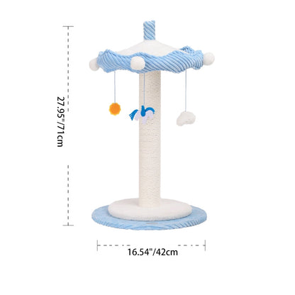 Contemporary Creative Round Medium-Density Fiberboard Corduroy Kraft Paper Rope Paper Tube Cat Tree For Living Room