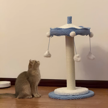 Contemporary Creative Round Medium-Density Fiberboard Corduroy Kraft Paper Rope Paper Tube Cat Tree For Living Room