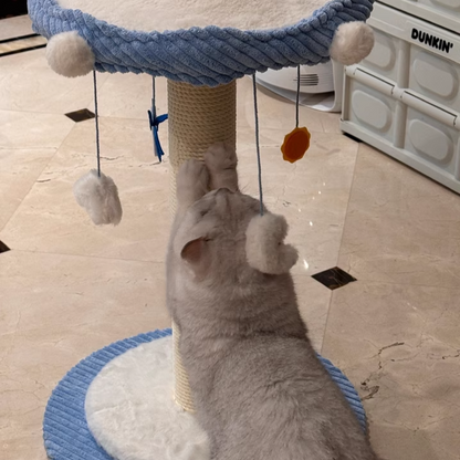 Contemporary Creative Round Medium-Density Fiberboard Corduroy Kraft Paper Rope Paper Tube Cat Tree For Living Room