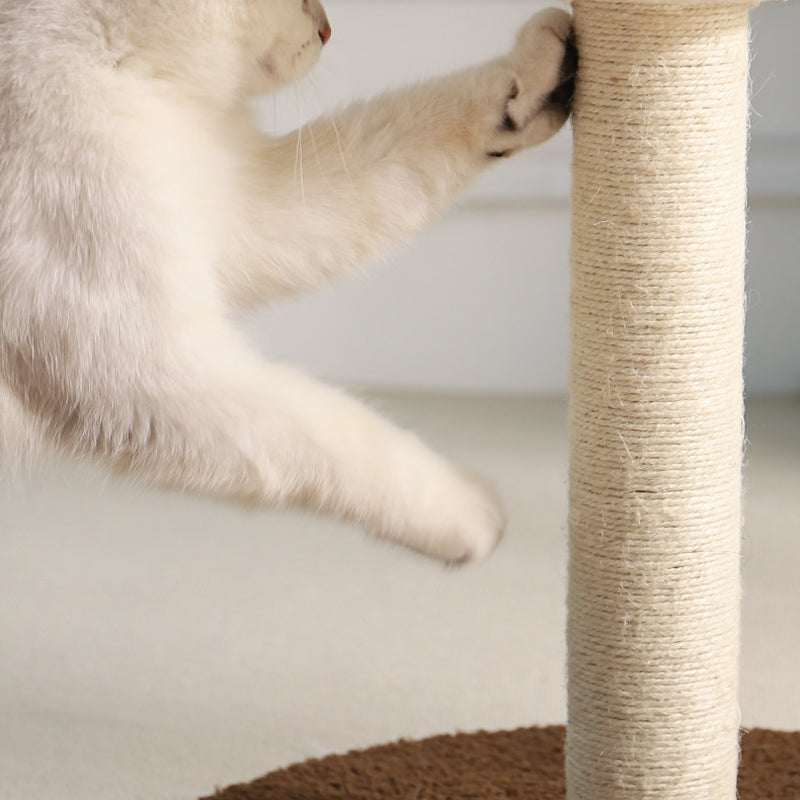 Contemporary Creative Round Medium-Density Fiberboard Velvet Fabric Foam Sisal Mushroom-Shaped Cat Tree For Living Room