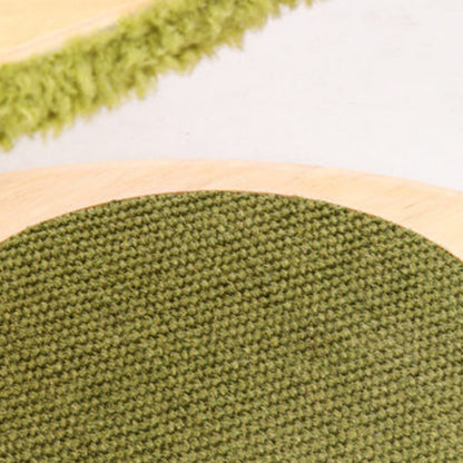Contemporary Creative Oval Rubberwood Multi-Layer Panel Velvet Fabric Paper Rope Jute Felt Cat Tree 5-Tier For Living Room