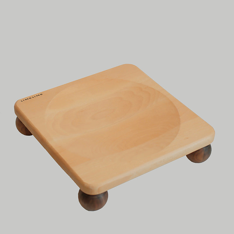 Traditional Vintage Square Rubberwood & Red Chinese Cedar Beech & Black Walnut Cat Bed For Bedroom