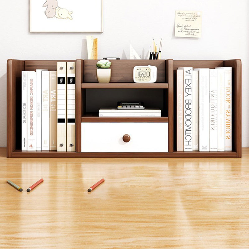 Contemporary Scandinavian Rectangular Medium-Density Fiberboard Desktop Storage Shelf 1-Drawer For Study & Bedroom