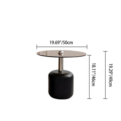 Traditional Vintage Round Multi-Layer Solid Wood Panel Tempered Glass Acrylic Stainless Steel Coffee Table For Living Room
