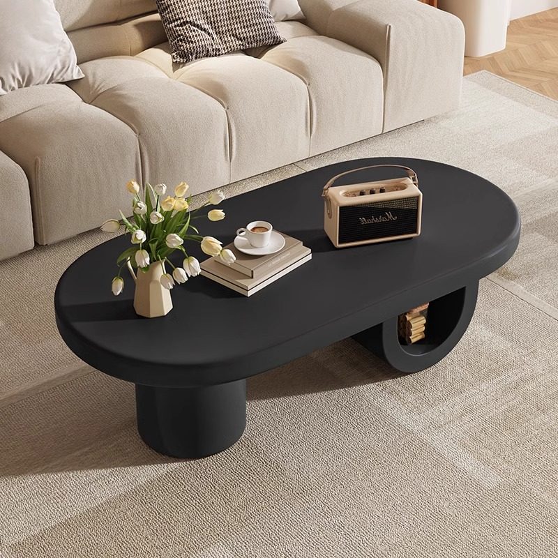 Contemporary Scandinavian Oval E1-Grade Eco-Friendly High-Density Fiberboard Coffee Table For Living Room
