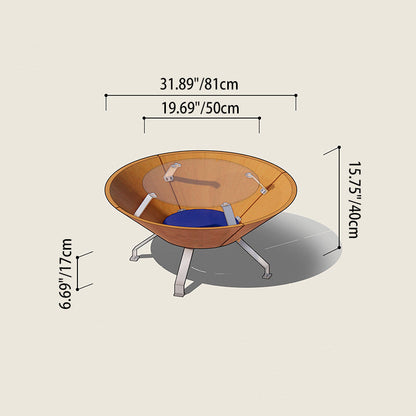 Contemporary Creative Round Multi-layer Solid Wood Panel Stainless Steel Tempered Glass Storage Coffee Table For Living Room