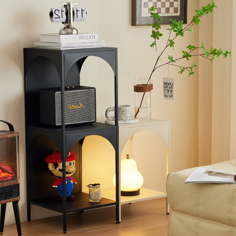 Modern Minimalist Rectangular Carbon Steel Bookshelf 1/2/3-Tier For Living Room