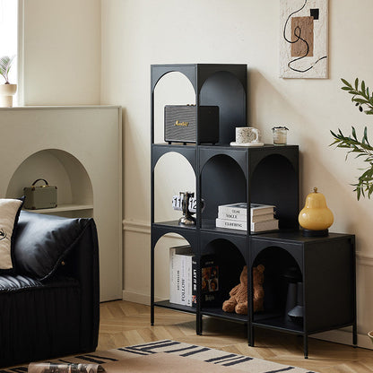 Modern Minimalist Rectangular Carbon Steel Bookshelf 1/2/3-Tier For Living Room