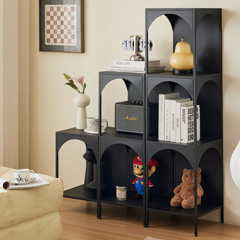 Modern Minimalist Rectangular Carbon Steel Bookshelf 1/2/3-Tier For Living Room