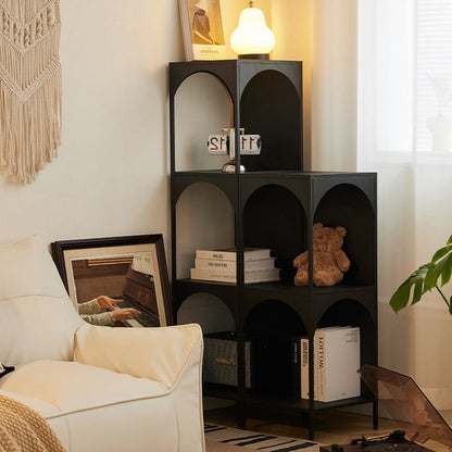 Modern Minimalist Rectangular Carbon Steel Bookshelf 1/2/3-Tier For Living Room