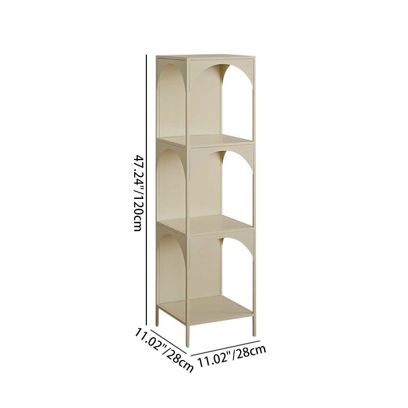 Modern Minimalist Rectangular Carbon Steel Bookshelf 1/2/3-Tier For Living Room