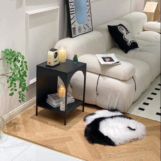 Modern Minimalist Rectangular Carbon Steel Bookshelf 1/2/3-Tier For Living Room