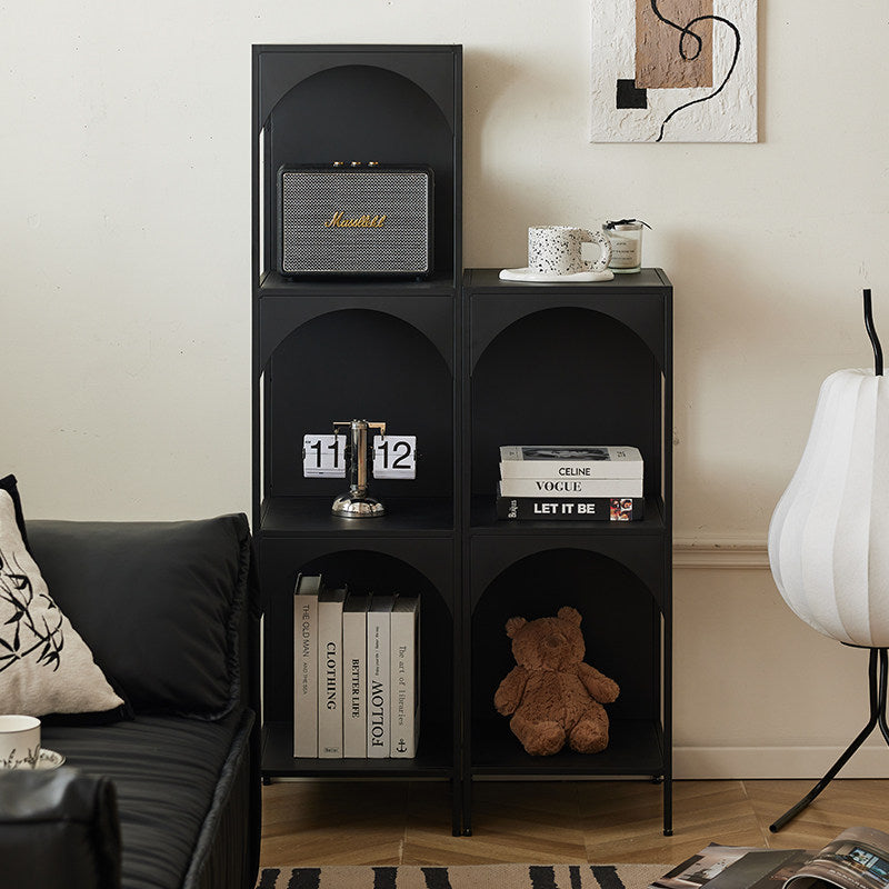 Modern Minimalist Rectangular Carbon Steel Bookshelf 1/2/3-Tier For Living Room