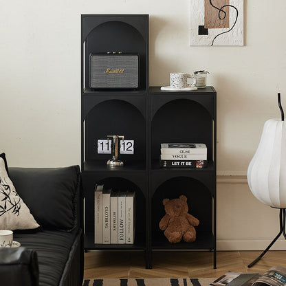 Modern Minimalist Rectangular Carbon Steel Bookshelf 1/2/3-Tier For Living Room