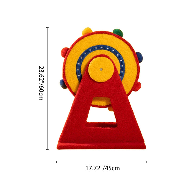 Contemporary Creative Round Particleboard Velvet Fabric Sisal Circus Cat Tree For Living Room