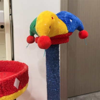 Contemporary Creative Round Particleboard Velvet Fabric Sisal Circus Cat Tree For Living Room