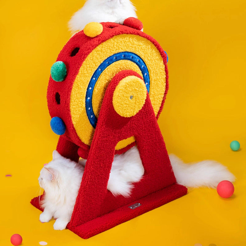 Contemporary Creative Round Particleboard Velvet Fabric Sisal Circus Cat Tree For Living Room