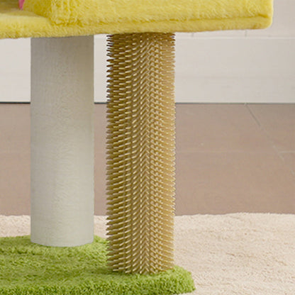 Contemporary Creative Rectangular Particleboard Velvet Fabric Sisal Multi-Functional Cat Tree For Living Room
