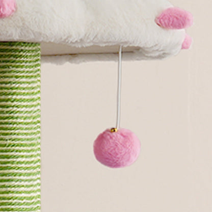 Contemporary Creative Rectangular Particleboard Velvet Fabric Sisal Multi-Functional Cat Tree For Living Room