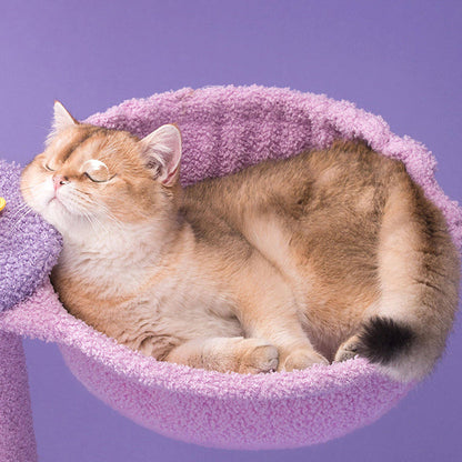 Contemporary Creative Round Particleboard Velvet Fabric Sisal Multi-Functional Star-Moon Cat Tree For Living Room