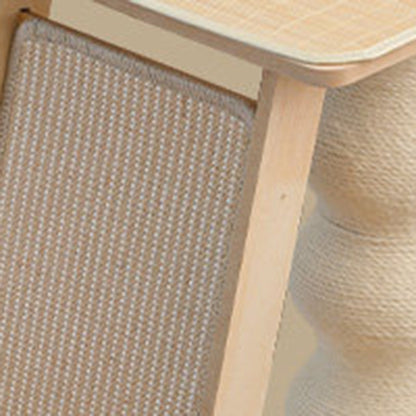 Contemporary Scandinavian Rectangular Medium-Density Fiberboard Hemp Mat Sisal Cat Tree For Living Room