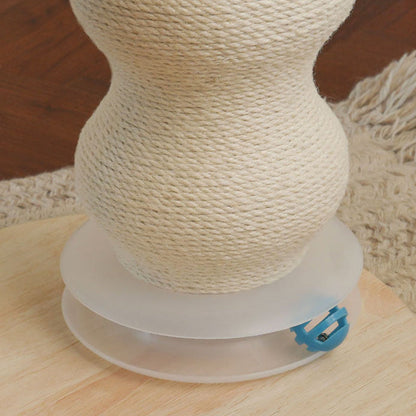 Contemporary Scandinavian Rectangular Medium-Density Fiberboard Hemp Mat Sisal Cat Tree For Living Room