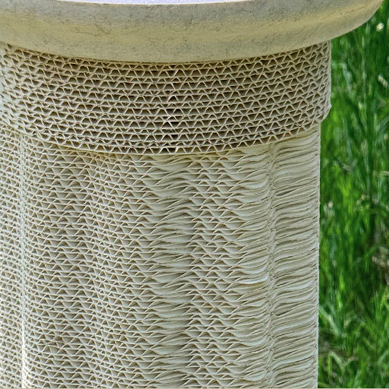 Contemporary Scandinavian Round Medium-Density Fiberboard Corrugated Paper Hemp Rope Felt Cat Scratcher Cat Tree For Living Room