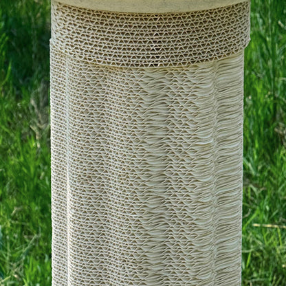 Contemporary Scandinavian Round Medium-Density Fiberboard Corrugated Paper Hemp Rope Felt Cat Scratcher Cat Tree For Living Room