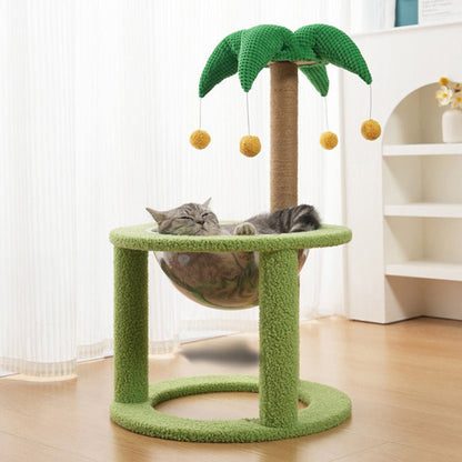Contemporary Creative Round Medium-Density Fiberboard Velvet Fabric Sisal Coconut Tree Cat Tree For Living Room