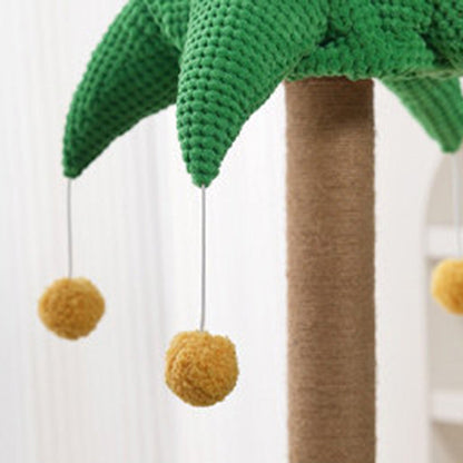 Contemporary Creative Round Medium-Density Fiberboard Velvet Fabric Sisal Coconut Tree Cat Tree For Living Room