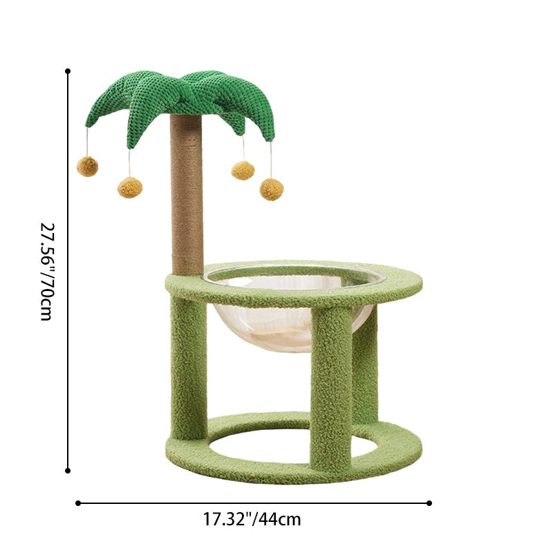 Contemporary Creative Round Medium-Density Fiberboard Velvet Fabric Sisal Coconut Tree Cat Tree For Living Room