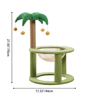 Contemporary Creative Round Medium-Density Fiberboard Velvet Fabric Sisal Coconut Tree Cat Tree For Living Room