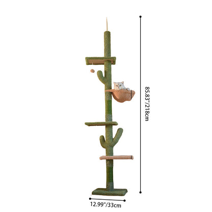 Contemporary Creative Rectangular Particleboard Velvet Fabric Sisal Paper Tube Cactus Cat Tree For Living Room