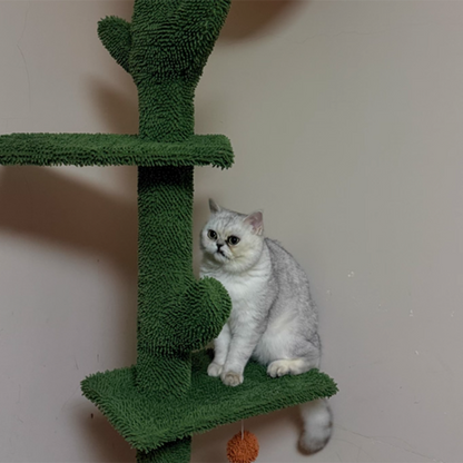 Contemporary Creative Rectangular Particleboard Velvet Fabric Sisal Paper Tube Cactus Cat Tree For Living Room