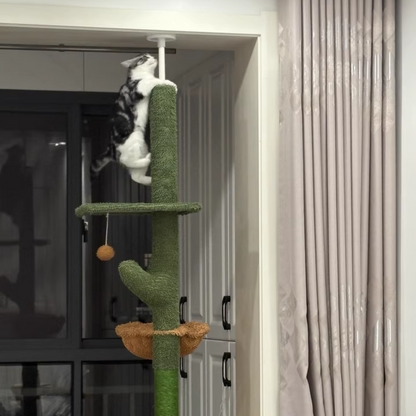 Contemporary Creative Rectangular Particleboard Velvet Fabric Sisal Paper Tube Cactus Cat Tree For Living Room