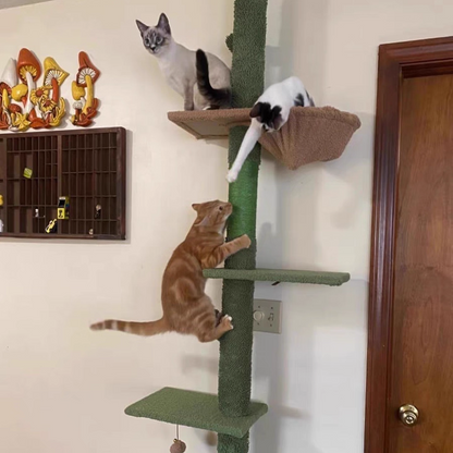 Contemporary Creative Rectangular Particleboard Velvet Fabric Sisal Paper Tube Cactus Cat Tree For Living Room