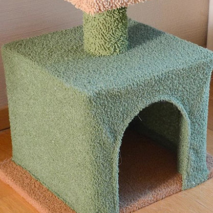 Contemporary Creative Rectangular Particleboard Velvet Fabric Sisal Paper Tube Cactus Cat Tree For Living Room