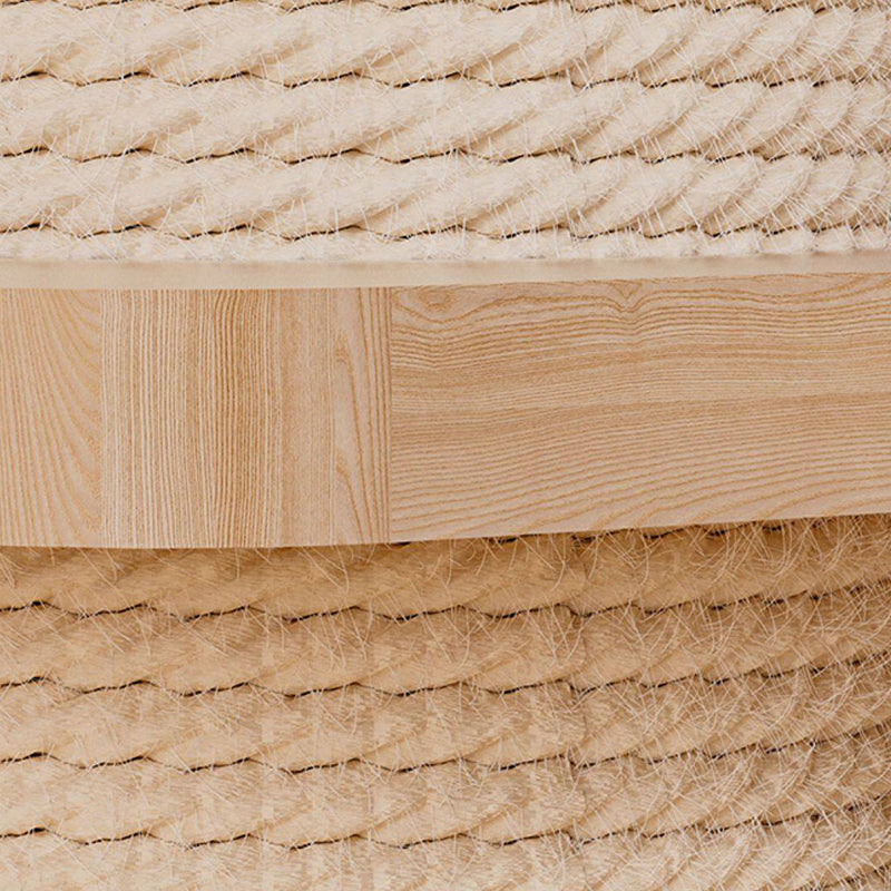 Contemporary Scandinavian Round Rubberwood Solid Wood Sisal No-Assembly Cat Tree For Living Room