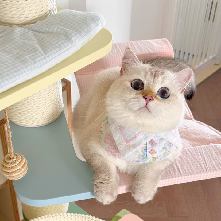 Contemporary Scandinavian Round Multi-Layer Solid Wood Panel Fiberboard Paper Rope Paper Tube Cat Tree 5-Tier For Living Room